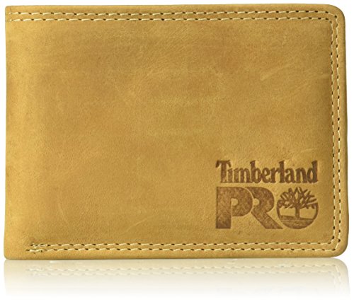 Timberland PRO Herren Leather RFID Wallet with Removable Flip Pocket Card Carrier Geldbörse, Wheat/Pullman, Einheitsgröße von Timberland PRO