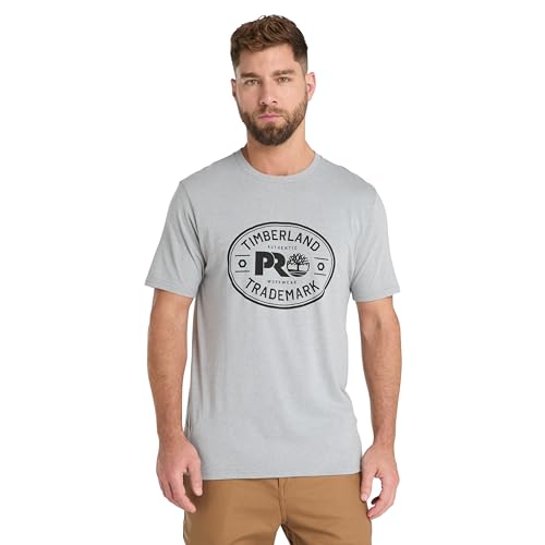 Timberland PRO Herren-T-Shirt mit Markengrafik, kurzärmelig, Mittelgrau meliert, L von Timberland PRO