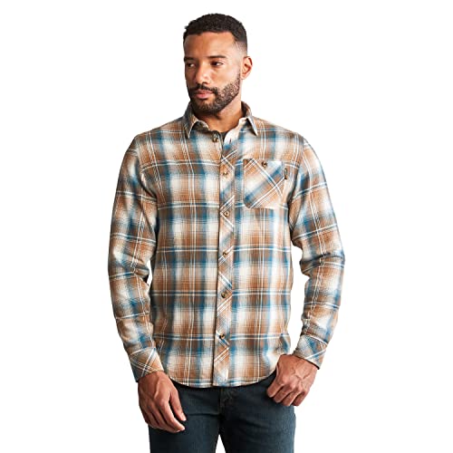 Timberland PRO Herren Woodfort Mid-Weight Flannel Work Shirt Button-Down-Arbeitshemd, Portland Plaid Brown, L von Timberland PRO