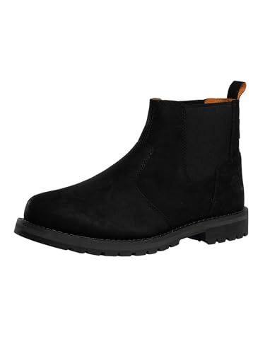 Timberland Herren Redwood Falls Chelsea-Lederstiefel Mit Mittlerer Sohle, Jet Black, 44 EU von Timberland