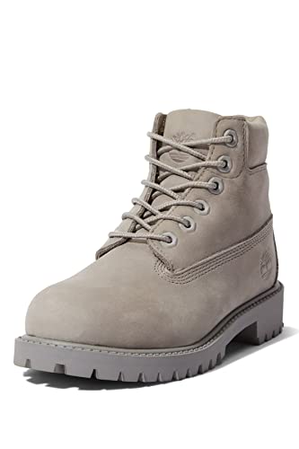 Timberland 6 Inch Premium Waterproof (Junior) Schnürstiefel, Grau Medium Grey Nubuck, 37 EU von Timberland