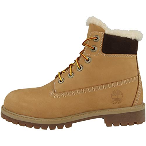 Timberland 6 Inch Premium Waterproof Shearling Lined (Junior) Schnürstiefel, Gelb Wheat Nubuck, 40 EU von Timberland