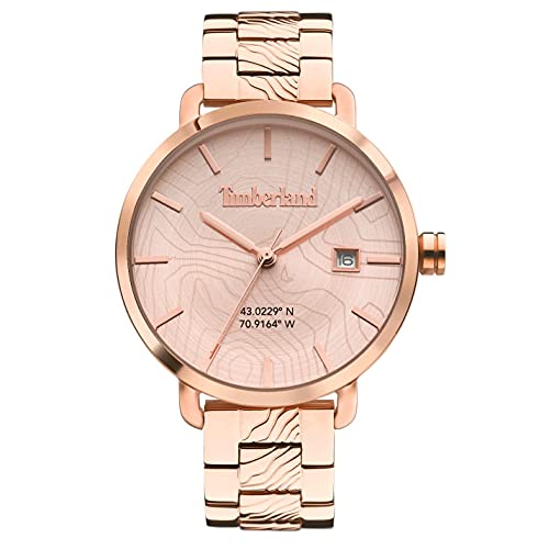 Timberland Alewife Damen Armbanduhr Edelstahl Rosegold 38 mm, Quarzuhr, Wasserdichtigkeit: 5 Bar, TDWLH2101702 von Timberland