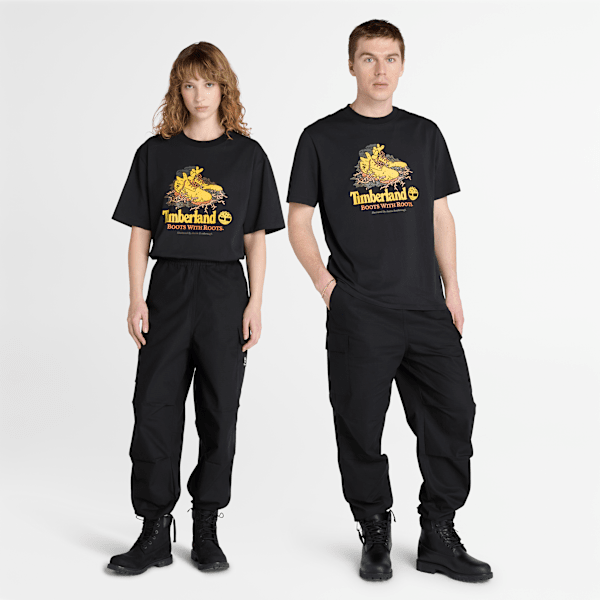 Timberland - All Gender T-Shirt mit Boot-Grafik in Schwarz, Herren, Schwarz, Größe: L von Timberland
