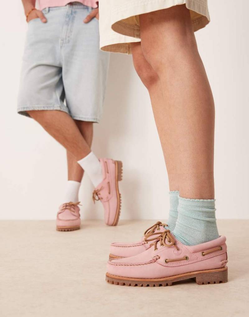Timberland - Authentic - 3-Ösen-Bootsschuhe in Pastellrosa von Timberland