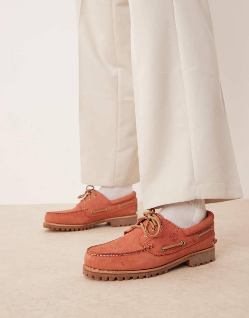 Timberland - Authentic - 3-Ösen-Bootsschuhe in Pastellrot von Timberland