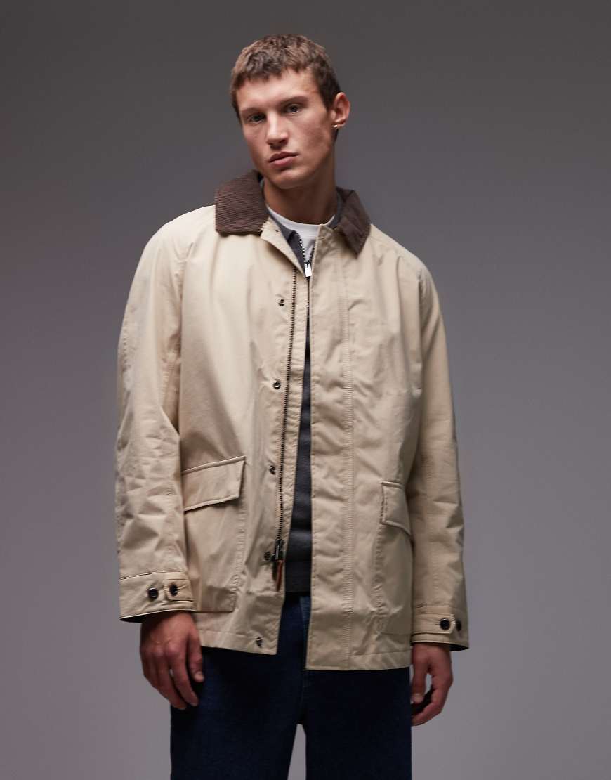 Timberland - Barn Coat in verwaschenem Beige mit Cordkragen-Neutral von Timberland