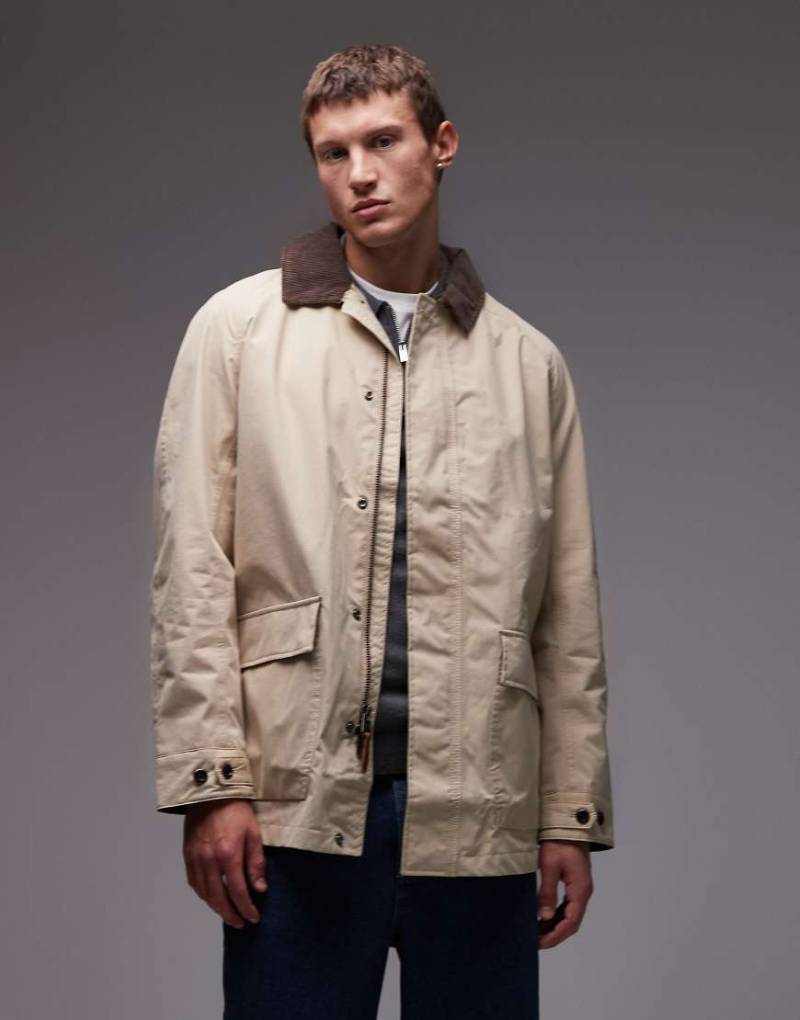 Timberland - Barn Coat in verwaschenem Beige mit Cordkragen-Neutral von Timberland