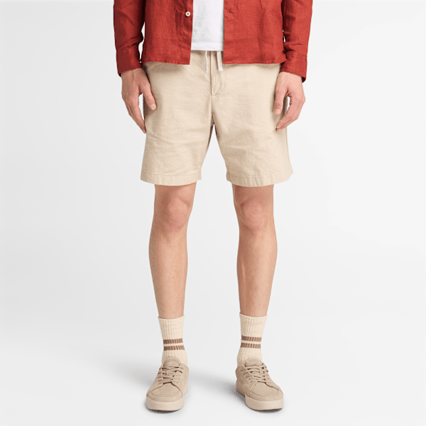 Timberland - Baumwoll-Leinen-Shorts für Herren in Beige, Mann, Beige, Größe: 31 Timberland - Baumwoll-Leinen-Shorts für Herren in Beige, Mann, Beige, Größe: 31 von Timberland