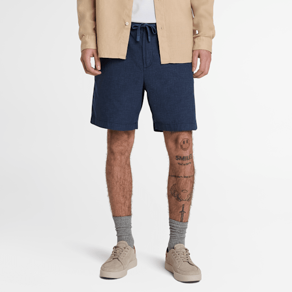 Timberland - Baumwoll-Leinen-Shorts für Herren in Dunkelblau, Mann, Blau, Größe: 38 Timberland - Baumwoll-Leinen-Shorts für Herren in Dunkelblau, Mann, Blau, Größe: 38 von Timberland