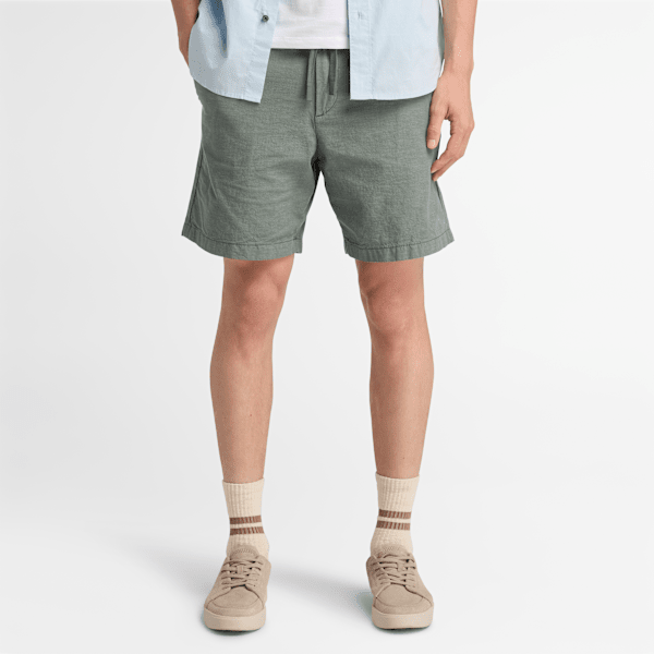 Timberland - Baumwoll-Leinen-Shorts für Herren in Hellgrün, Herren, Grün, Größe: 33 Timberland - Baumwoll-Leinen-Shorts für Herren in Hellgrün, Herren, Grün, Größe: 33 von Timberland