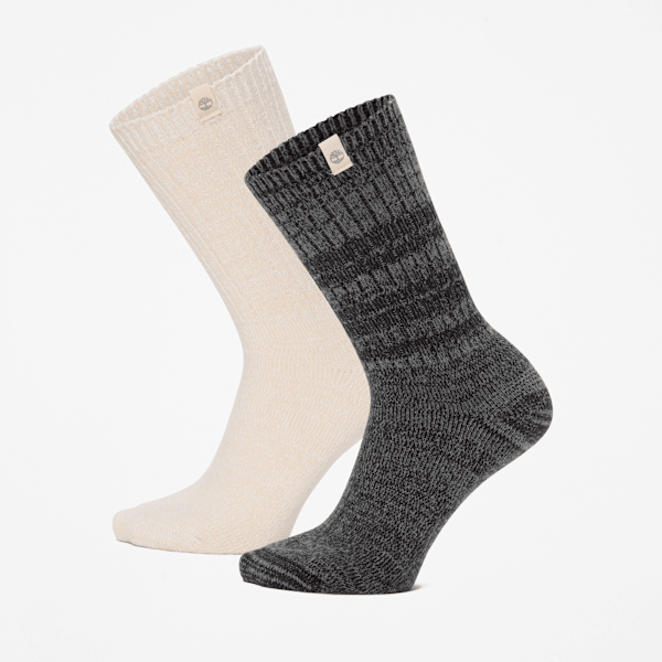 Timberland - Bequeme Timberland Crew-Stiefelsocken im 2er-Pack für Damen in Beige, Damen, Beige, Größe: L von Timberland