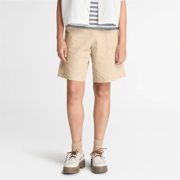 Timberland - Bermudashorts aus Leinen für Damen in Beige, Frau, Beige, Größe: 25 Timberland - Bermudashorts aus Leinen für Damen in Beige, Frau, Beige, Größe: 25 von Timberland