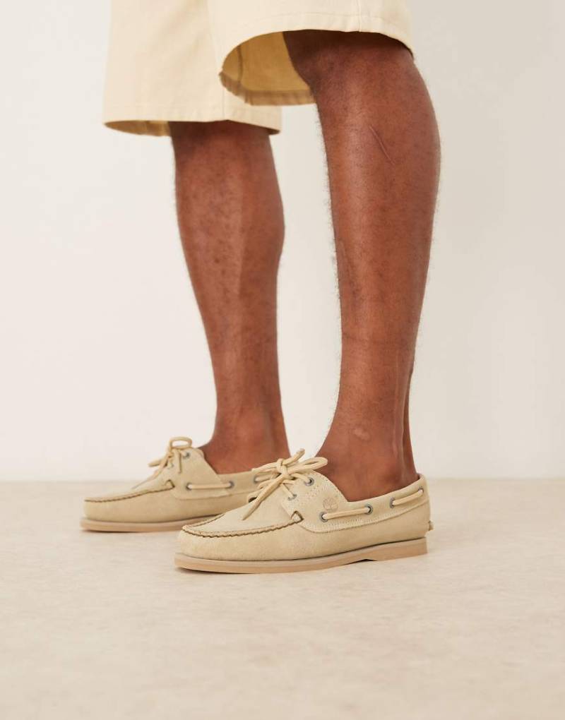 Timberland - Bootsschuhe aus hellgrünem Wildleder mit 2 Ösen von Timberland