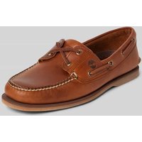 Timberland Bootsschuhe mit Logo-Print Modell 'CLASSIC BOAT' in Cognac, Größe 41 von Timberland