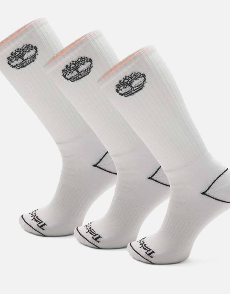 Timberland - Bowden - Vollständig gepolsterte Crew-Socken in Weiß mit Baum-Logo von Timberland