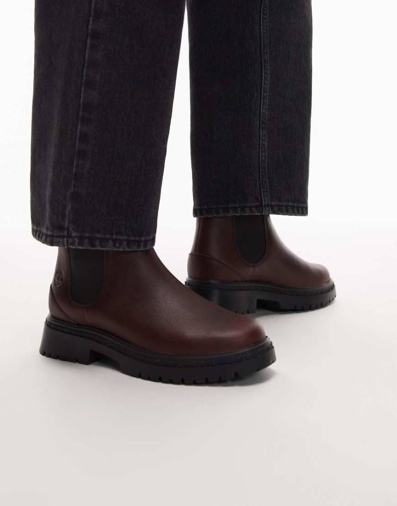 Timberland - Cambria Valley - Chelsea-Stiefel aus Leder in Burgunderrot mit dicker Sohle von Timberland