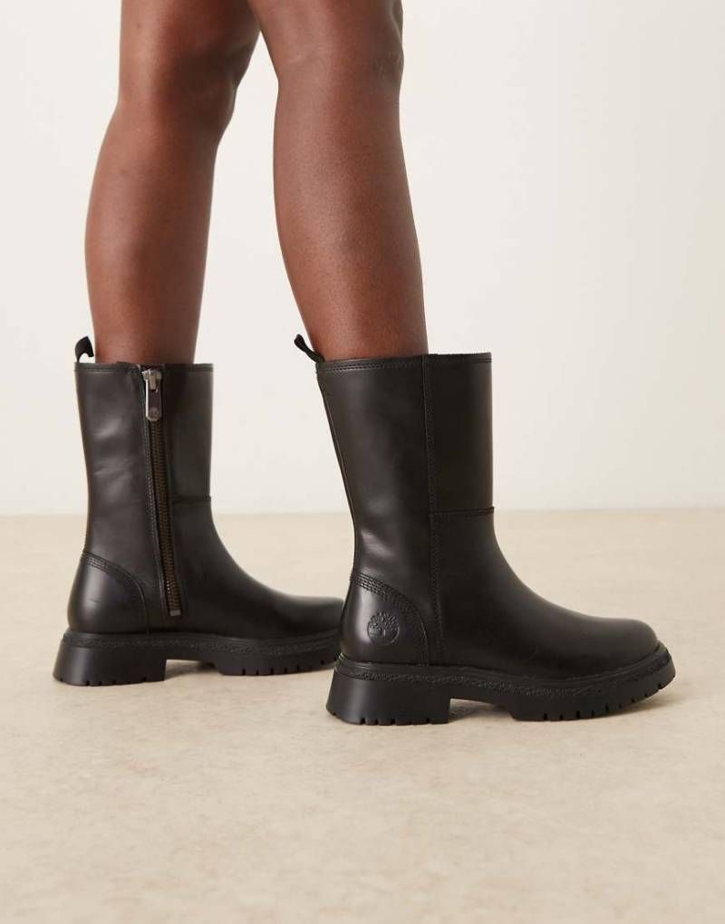 Timberland - Cambria Valley Tall - Stiefel aus Leder in Schwarz mit Reißverschluss von Timberland