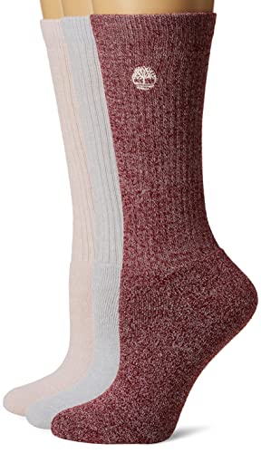 Timberland Damen 3er-Pack Gerippte Volle Komfort-stiefelsocken Freizeitsocken, Mehrfarbig, Weiß, Einheitsgröße von Timberland