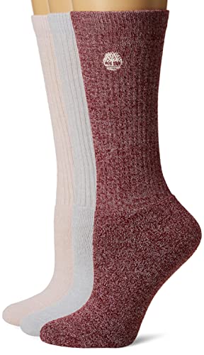 Timberland Damen 3-Pack Ribbed Full Comfort Boot Socks Freizeitsocken, Weiß/Mehrfarbig, Einheitsgröße von Timberland