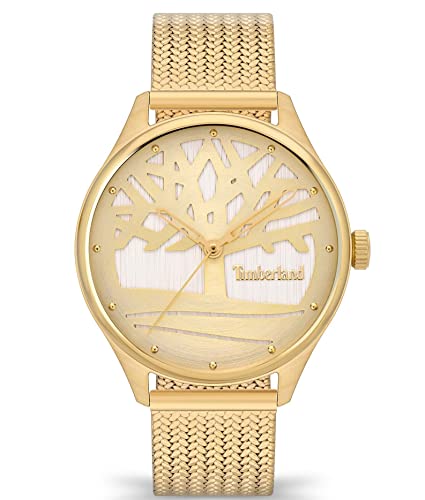 Timberland Damen Armbanduhr Lincolndale in der Farbe Gold mit Edelstahlarmband, Gehäusedurchmesser: 38 mm, TDWLG2200302 von Timberland