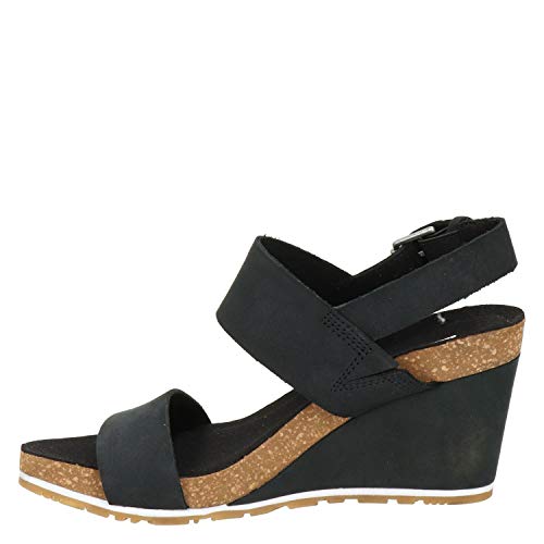 Timberland Damen Capri Sunset Wedge Sandalen, Schwarz (Jet Black Naturebuck 015), 39 EU von Timberland