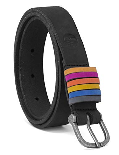 Timberland Damen Casual Leather Belt for Jeans Gürtel, Schwarz (Rainbow Keepers), XL (35-39) von Timberland