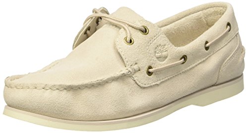 Timberland Damen Classic Leather Mokassin Weiß (Rainy Day Suede) 39 EU von Timberland