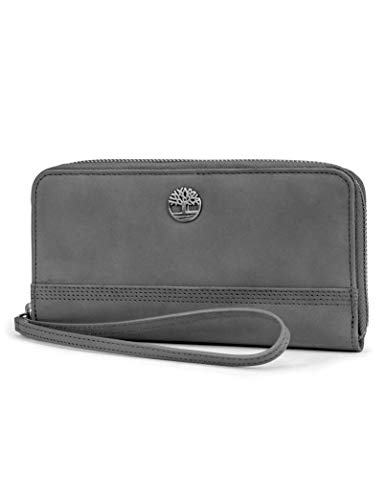 Timberland Damen Leather RFID Zip Around Wallet Clutch with Wristlet Strap Armband, Castlerock (Nubuk) von Timberland