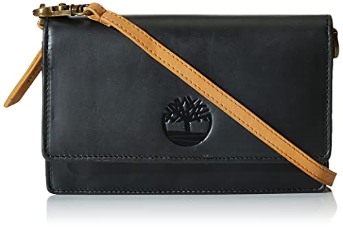 Timberland Damen Leather Crossbody Wallet Purse RFID-Umhängetasche aus Leder, Schwarz (Altroz) von Timberland