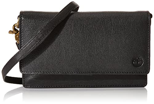 Timberland Damen Leather Crossbody Wallet Purse RFID-Umhängetasche aus Leder, Schwarz (Cav) von Timberland