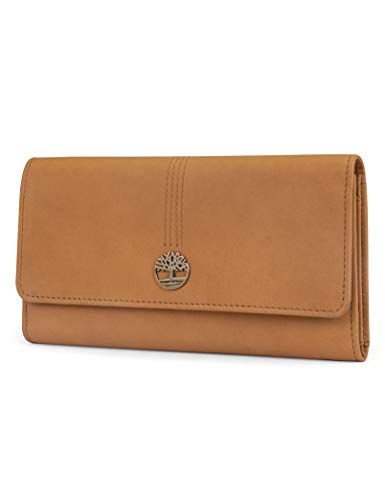 Timberland Damen Leather RFID Flap Wallet Clutch Organizer Geldbörse, Weizen (Nubuk), 38 EU von Timberland