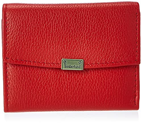 Timberland Damen Leather Small Indexer Snap Wallet Billfold Geldbörse aus Leder, RFID, klein, rot von Timberland