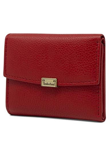 Timberland Damen Leather Small Indexer Snap Wallet Billfold RFID-Geldbörse aus Leder, klein, mit Schnappverschluss, Rot/Ausflug, einfarbig (Getaway Solids) von Timberland
