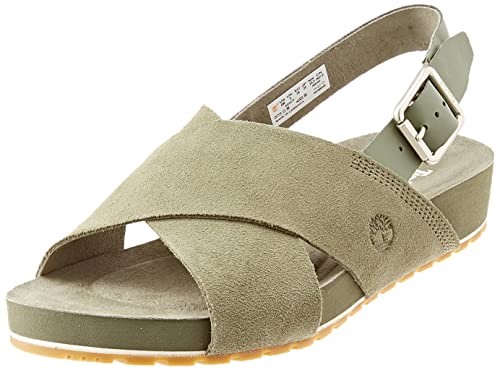 Timberland Damen Malibu Waves Basic Sandal, Dark Green Suede, 37 EU Weit von Timberland