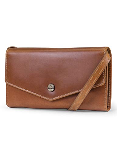 Timberland Damen RFID Leather Wallet Phone Bag with Detachable Crossbody Strap Cross-Body, Cognac (Buff Apache) von Timberland