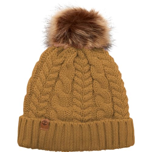 Timberland Damen Zopfstrick-Bündchen Pom Beanie, O(T101128C-231)/O, Einheitsgröße von Timberland