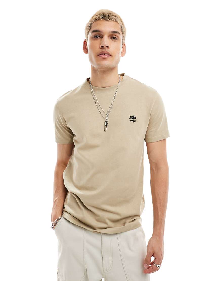 Timberland - Dunstan - T-Shirt in Beige mit kleinem Logo-Weiß von Timberland