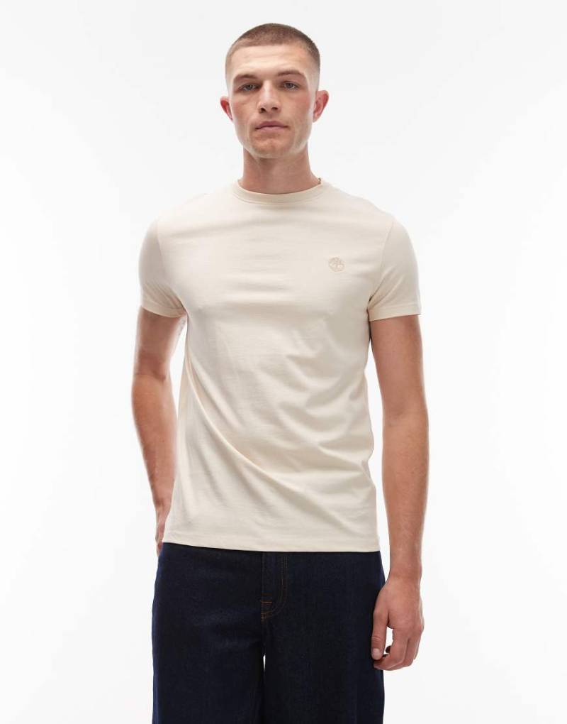 Timberland - Dunstan - T-Shirt in Wollweiß mit kleinem Brust-Logo von Timberland