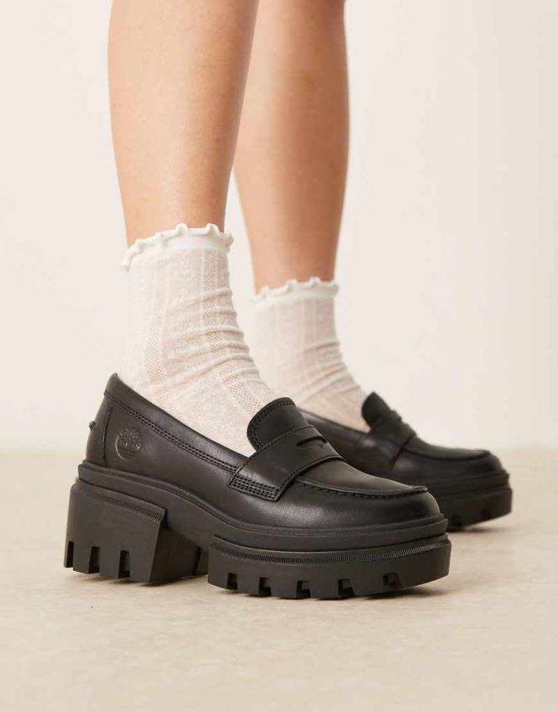 Timberland - Everleigh - Stiefel aus Leder in Schwarz mit klobigem Absatz von Timberland