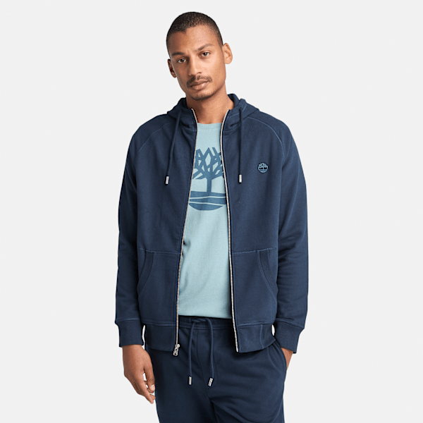 Timberland - Exeter River Loopback-Hoodie mit durchgehendem Reißverschluss für Herren in Dunkelblau, Mann, Blau, Größe: S Timberland - Exeter River Loopback-Hoodie mit durchgehendem Reißverschluss für Herren in Dunkelblau, Mann, Blau, Größe: S von Timberland