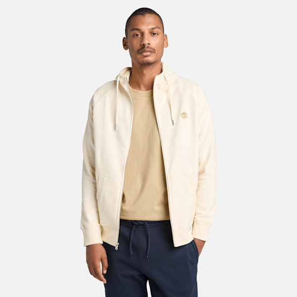 Timberland - Exeter River Loopback-Hoodie mit durchgehendem Reißverschluss für Herren in Hellbeige, Herren, Beige, Größe: 3XL von Timberland