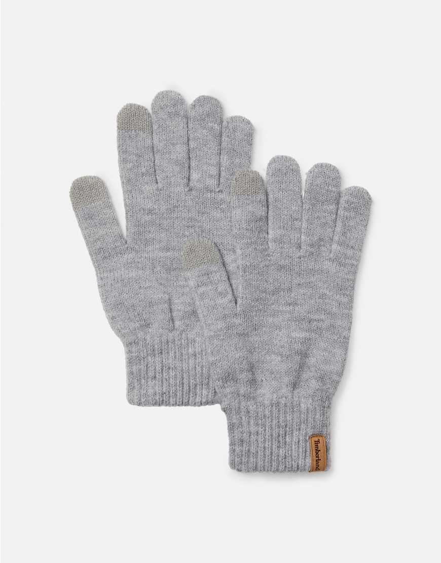 Timberland - Gerippte Strickhandschuhe in mittlerem Heidegrau von Timberland