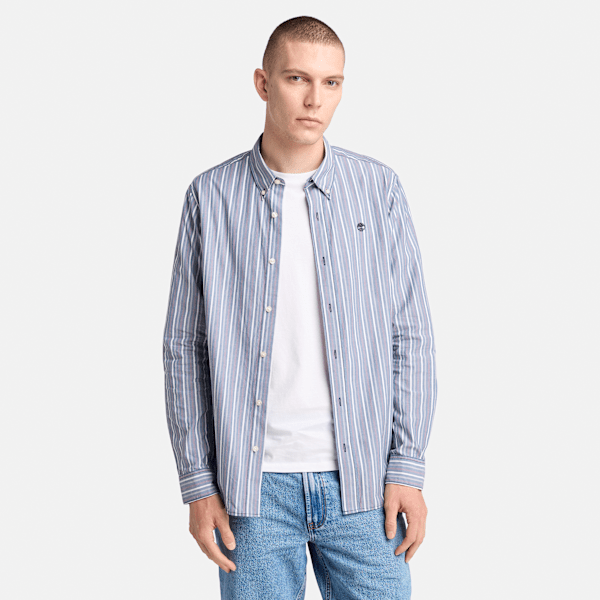 Timberland - Gestreiftes Hemd für Herren in Navyblau, Herren, Navyblau, Größe: 3XL von Timberland