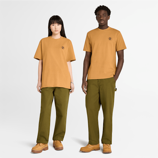 Timberland - Gewaschenes T-Shirt mit Boot Lab-Grafik am Rücken für Herren in Gelb, Herren, Gelb, Größe: XXS von Timberland