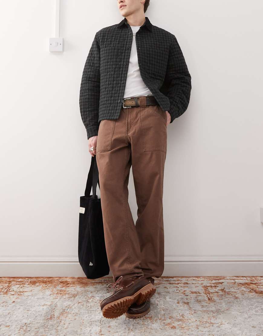 Timberland - Goffstown - Fatigue-Hose aus Canvas in verwaschenem Braun mit Taschen von Timberland