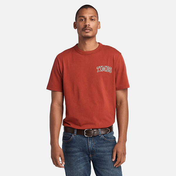 Timberland - Grafisches TIMBS T-Shirt für Herren in Rot, Herren, Rot, Größe: XL von Timberland