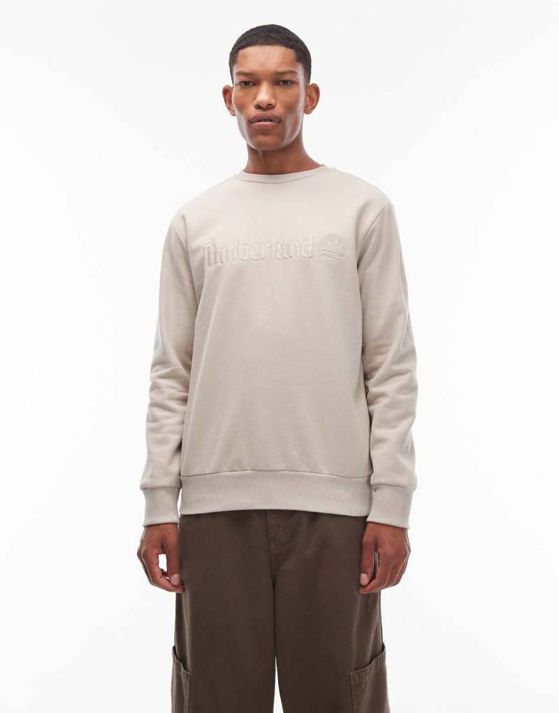 Timberland - Hampton - Sweatshirt in Hellbeige mit Logostickerei auf der Brust-Neutral von Timberland