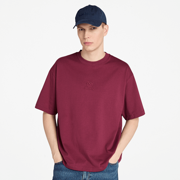 Timberland - Hampton T-Shirt mit farblich abgestimmtem Stack-Logo für Herren in Burgunderrot, Mann, Burgunderrot, Größe: XXL von Timberland