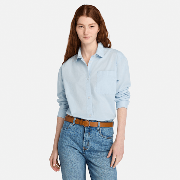 Timberland - Hemd aus Popeline für Damen in Hellblau, Frau, Blau, Größe: L Timberland - Hemd aus Popeline für Damen in Hellblau, Frau, Blau, Größe: L von Timberland